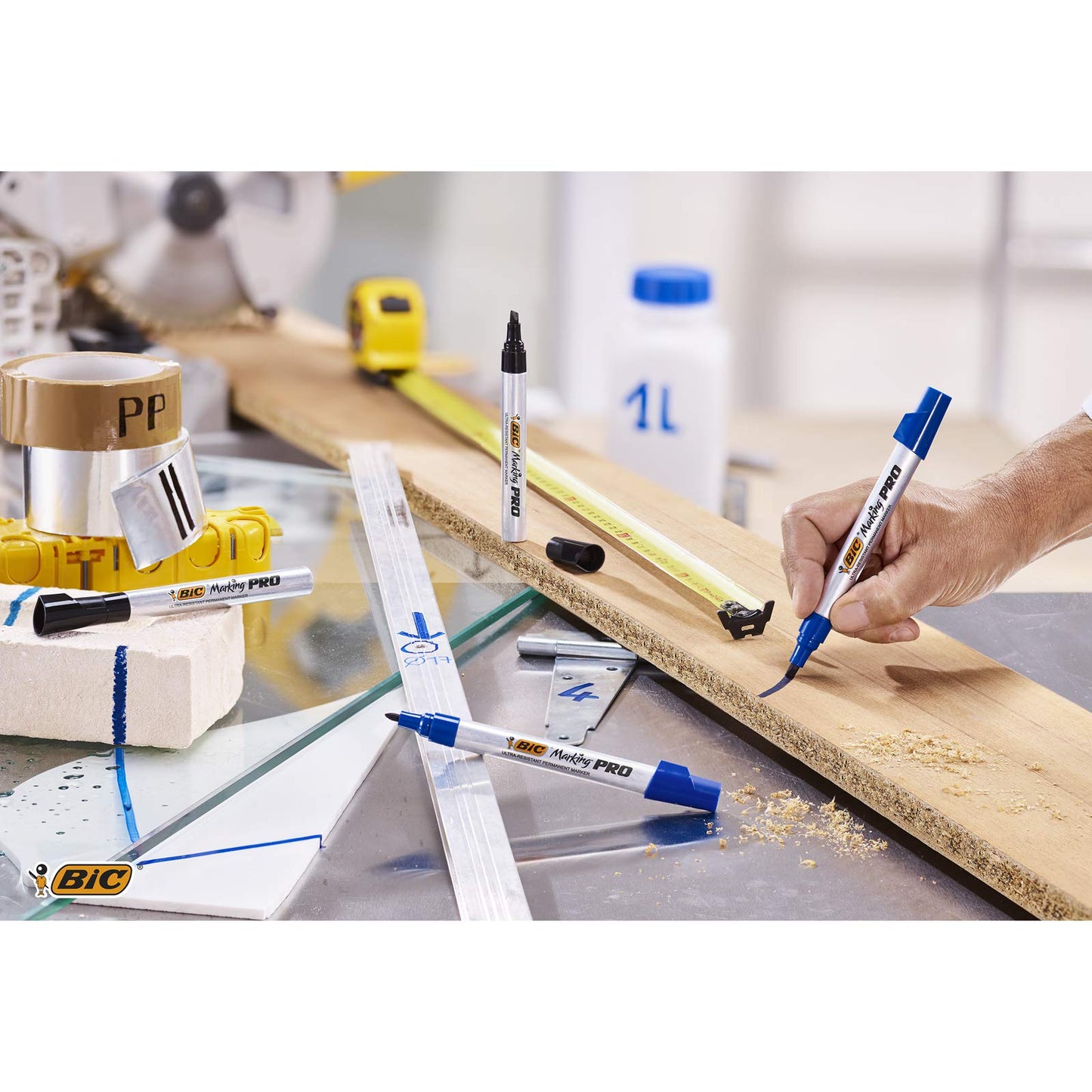 BIC Marking Pro Indelebili Con Punta Tonda - Blu, Confezione Da 12