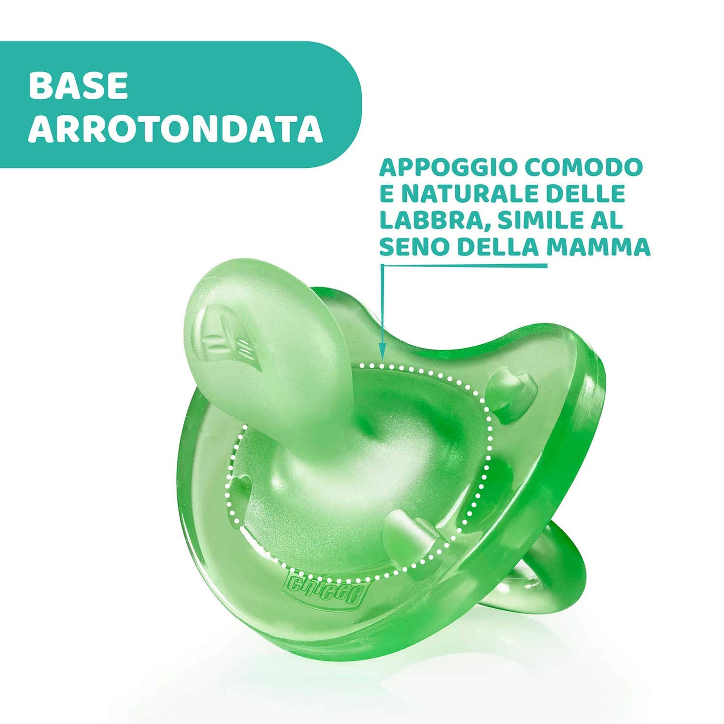 Chicco PhysioForma Ciuccio in Silicone 6 - 16 Mesi, Set di Gommotti Morbidi e Delicati, Supportano la Respirazione Fisiologica e Favoriscono il Corretto Sviluppo della Bocca Azzurro/Verde