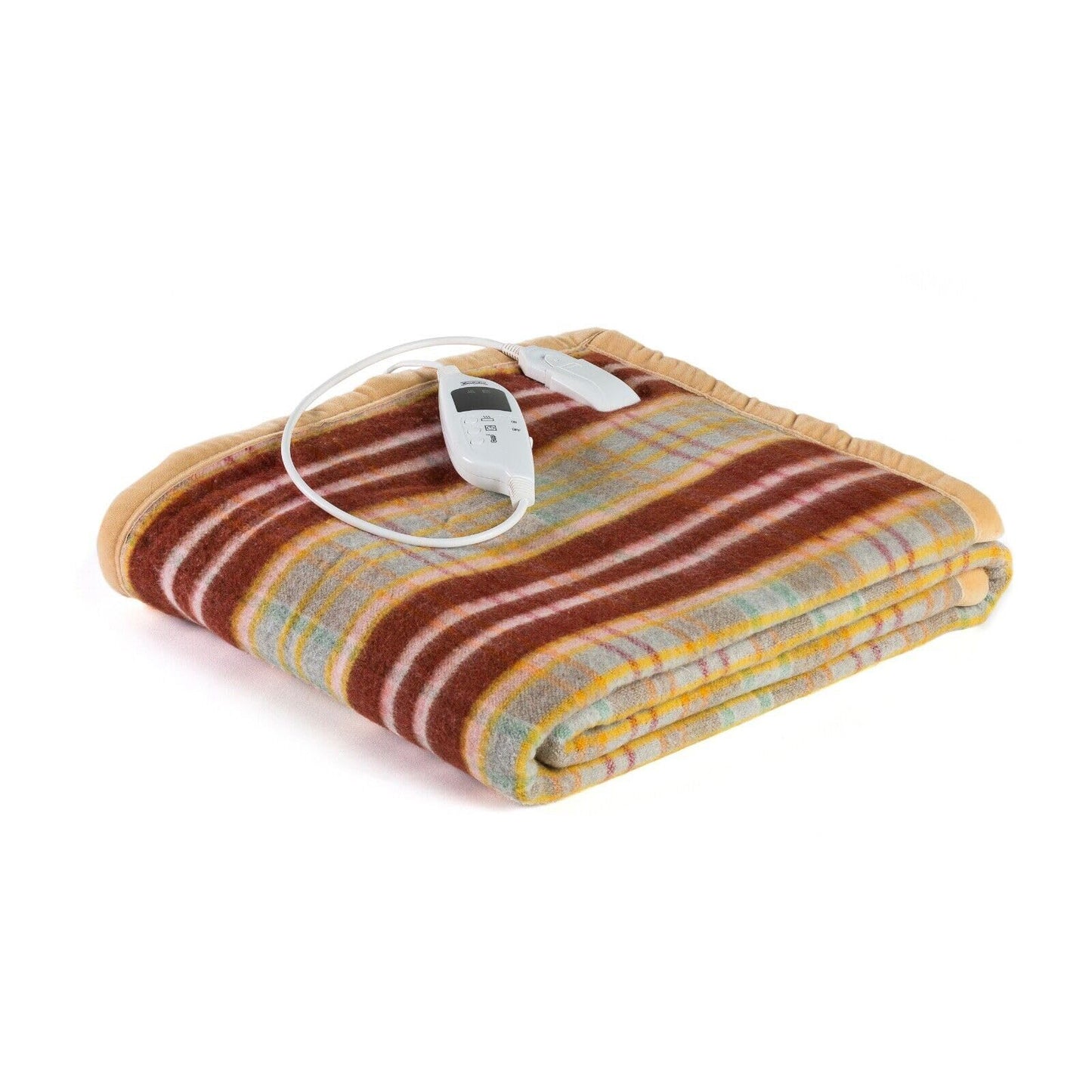 Lancalor ELCO3P1T40E Couverture chauffante 1 carré et demi | Couverture thermique électrique en mélange de laine à 40 %