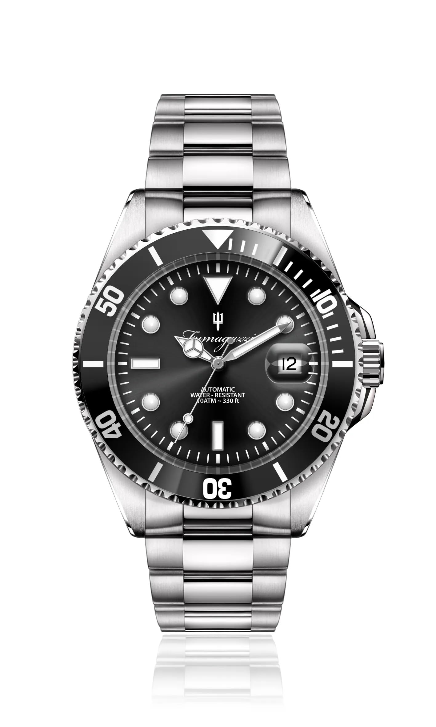 Orologio Fumagazzi Palom baro | ø 40 mm Movimento Automatico | Cinturino Acciaio solido lucido/satinato, 20/18 mm, 10 ATM.