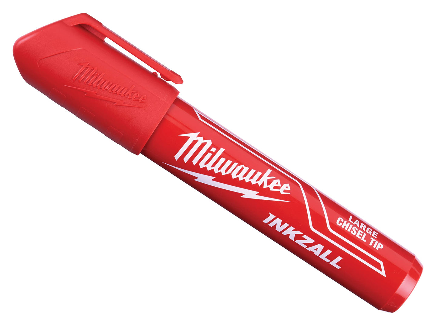 Milwaukee 4932471556 Pennarello a Punta Smussata, Colore: Rosso, L