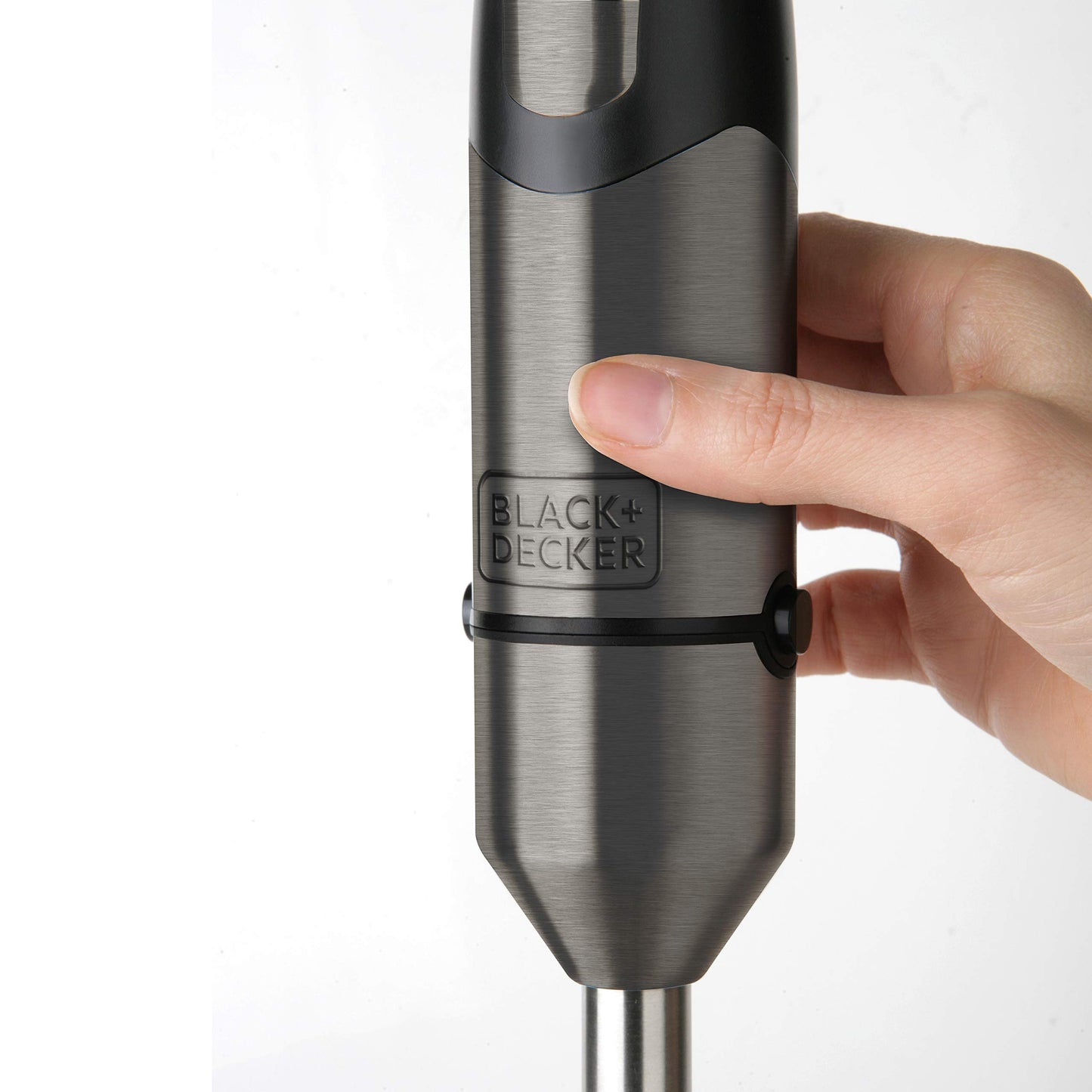 BLACK+DECKER BXHBA1000E - Frullatore a immersione, 1000W, 20 velocità + turbo, lame in acciaio inossidabile, asta rimovibile, tritaghiaccio, ergonomico, acciaio inossidabile, set completo di accessori