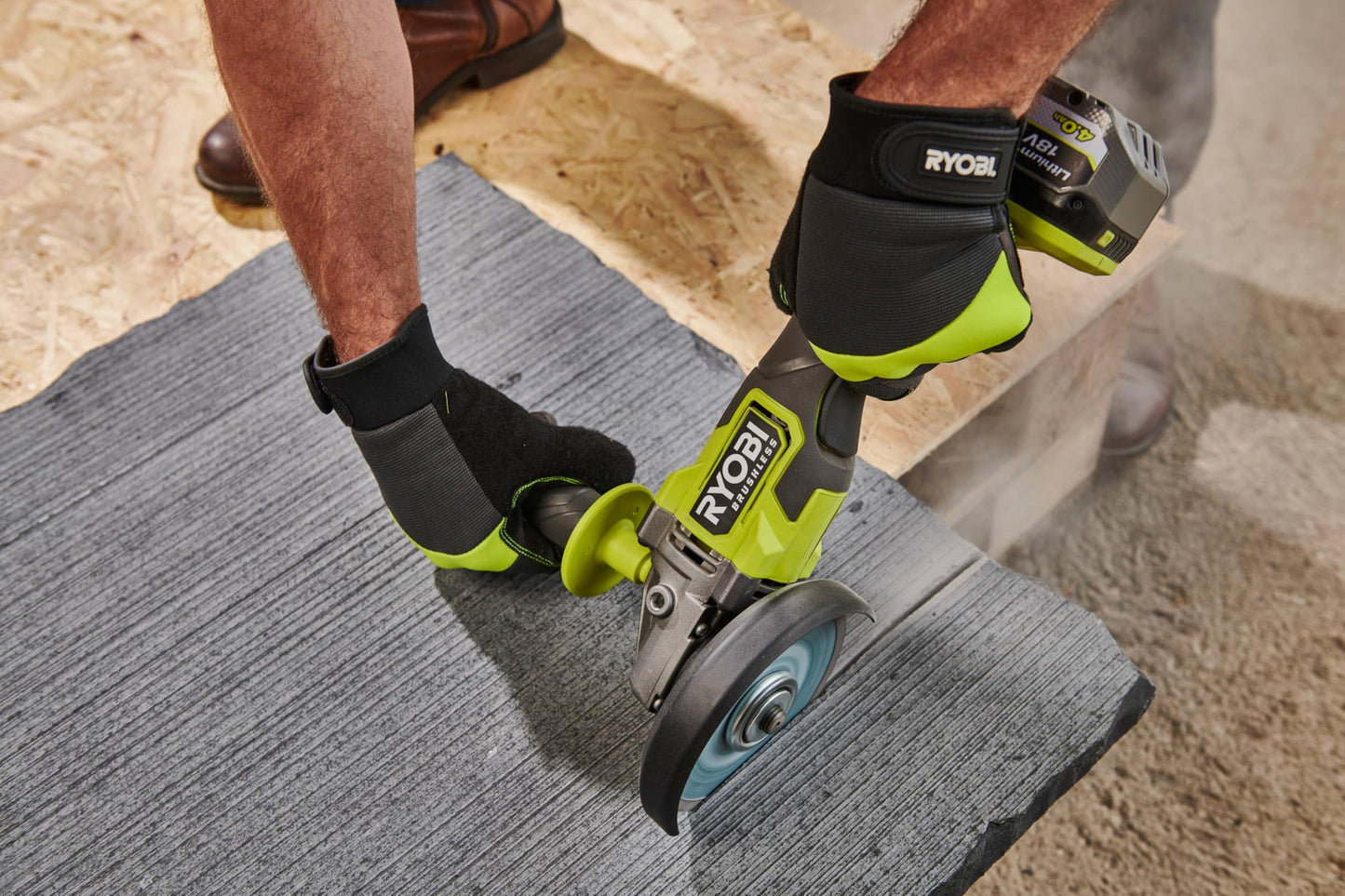 Ryobi RAG18BL-0 Smerigliatrice Angolare Brushless a Batteria 18V ONE+, Batteria Non Inclusa, Diametro Disco 125mm