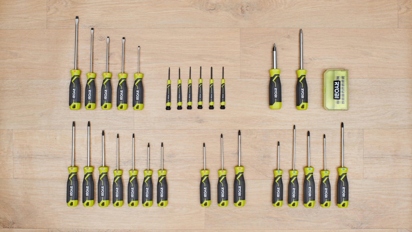RYOBI - Set of 6 precision magnetic head screwdrivers - RHSDSPC6