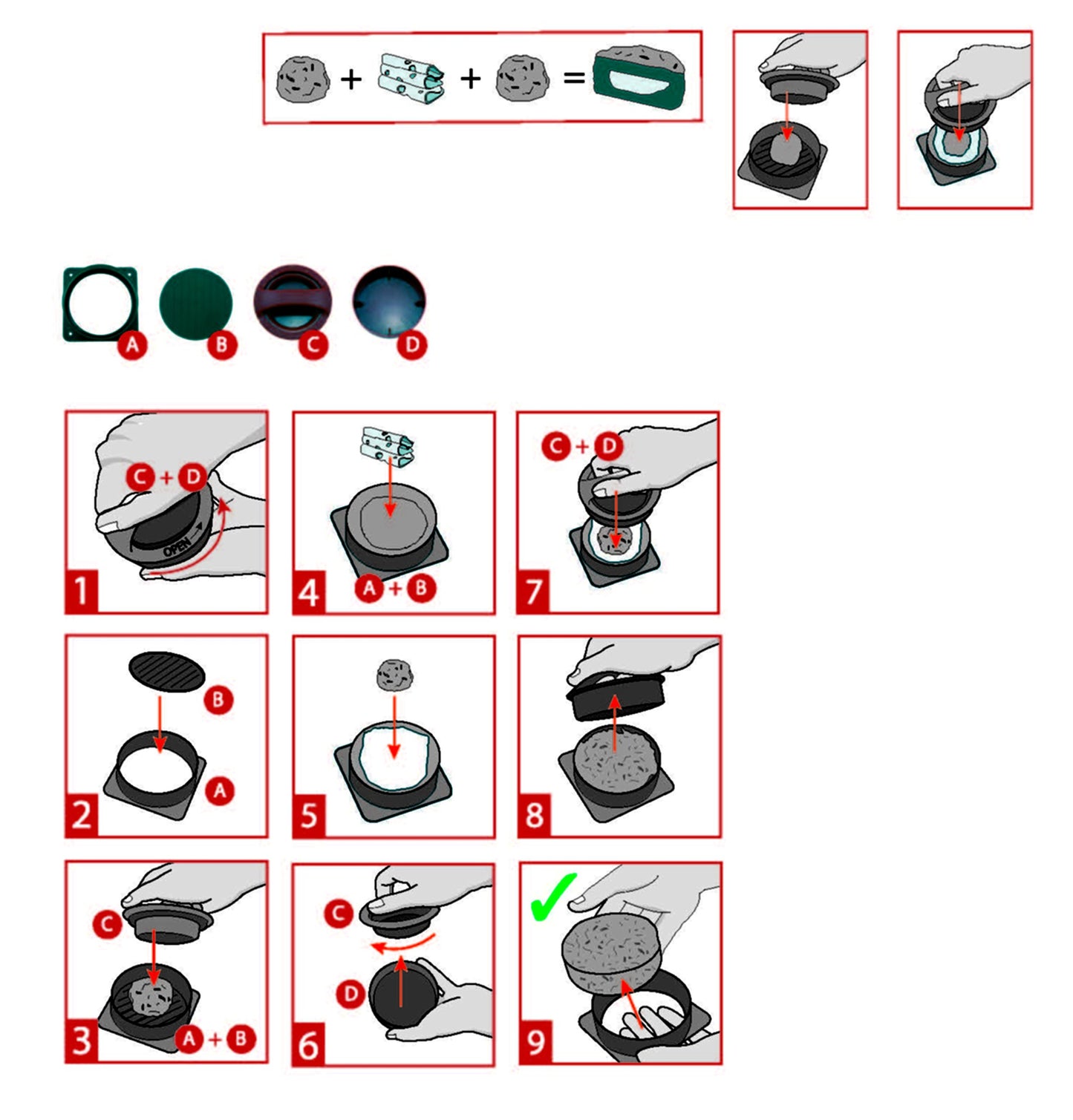 Fackelmann 40808 Pressa per Hamburger Normali e ripieni, Plastica, Multicolore