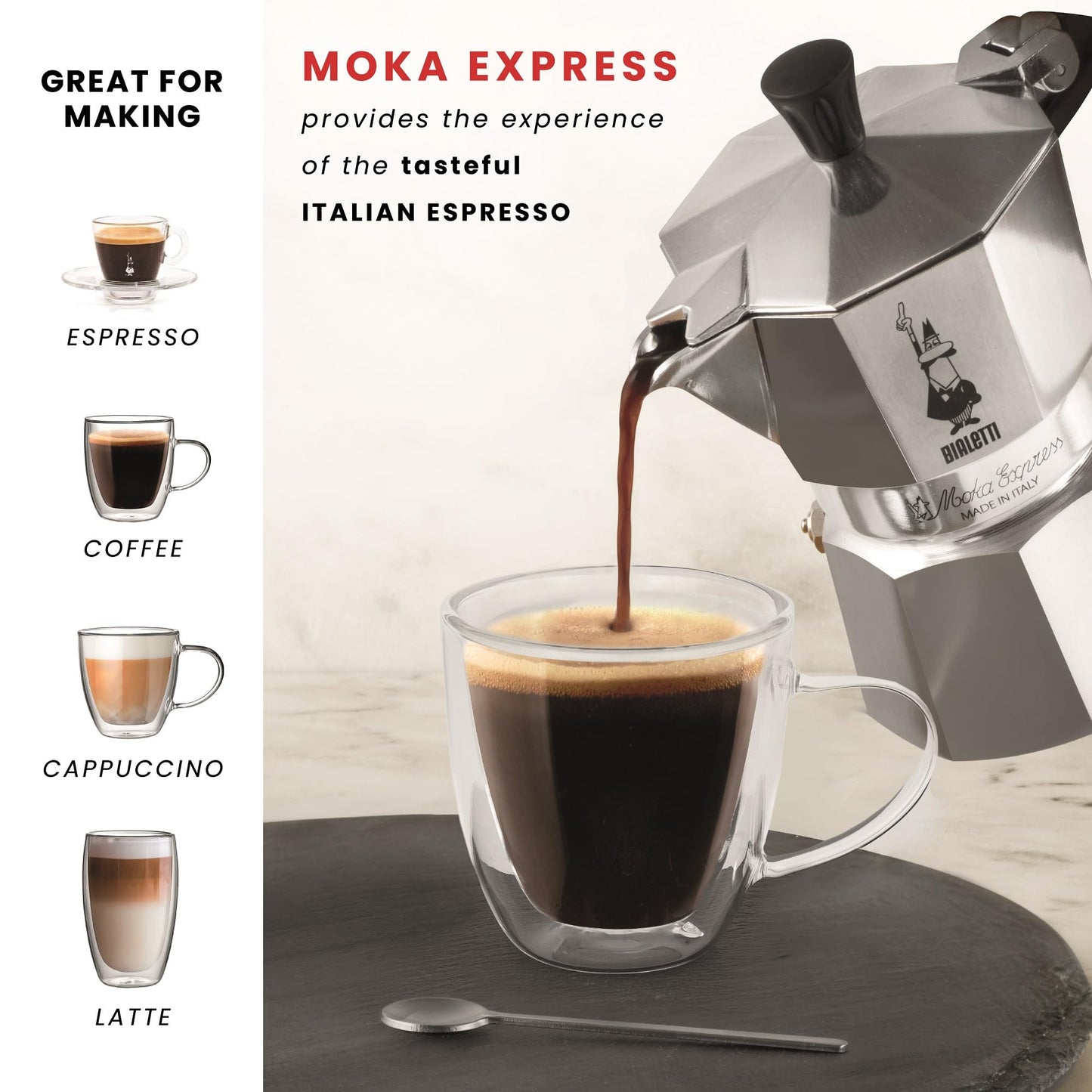 Bialetti Caffettiera 9 Tazze Moka Express Molto Grande in Allumino