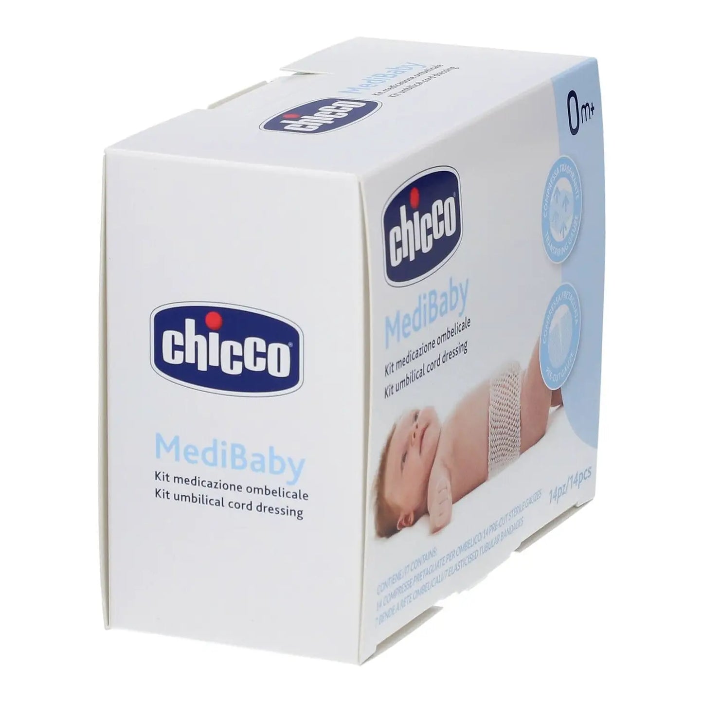 MediBaby Kit Medicazione Ombelicale: 14 Compresse Pretagliate per Ombelico e 7 Bende a Rete Ombelicali