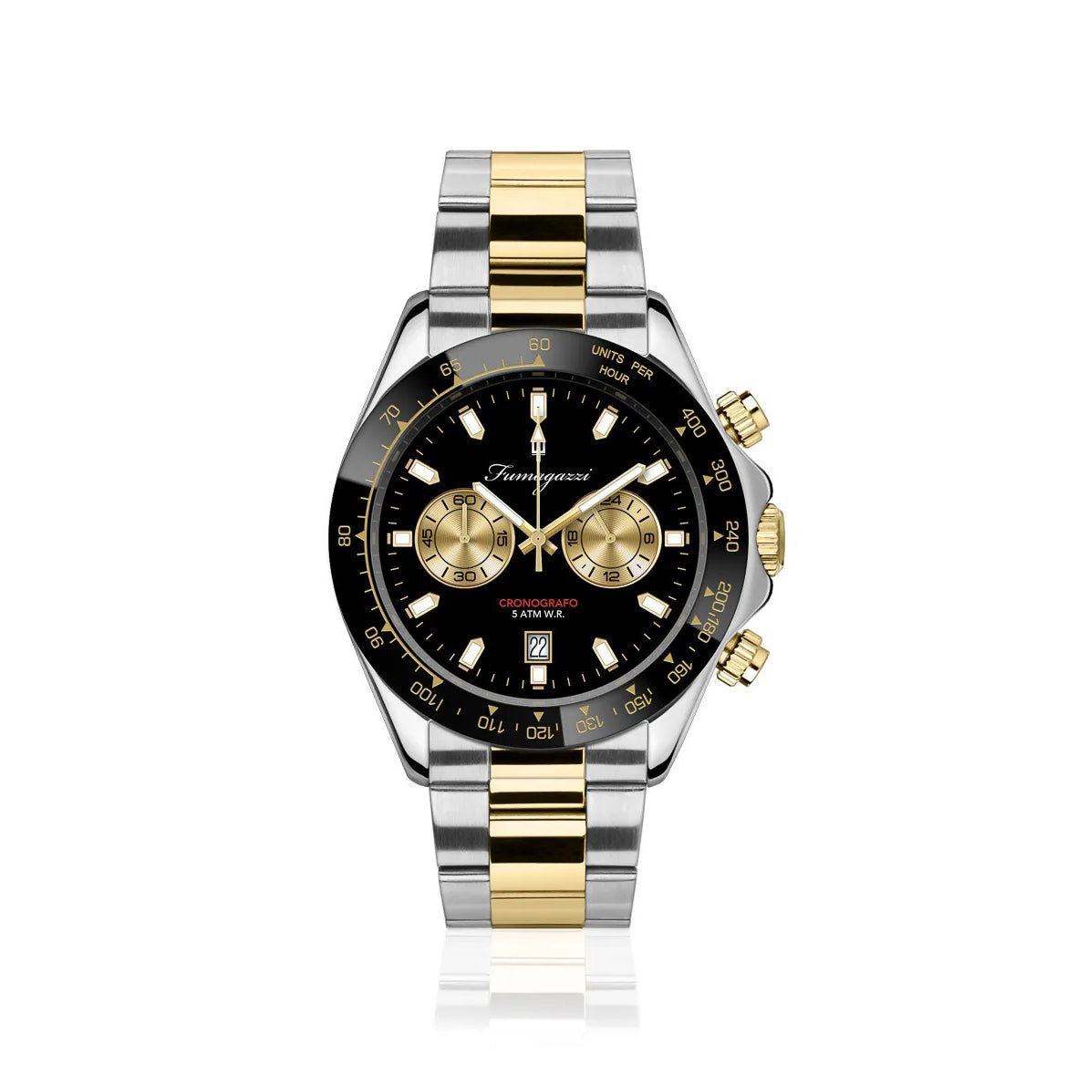 Orologio Fumagazzi Blasphemo | ø39 mm Cassa acciaio con Ghiera Acciaio Chiusa, Movimento cronografo, OS21, Cinturino Acciaio, 5 ATM.