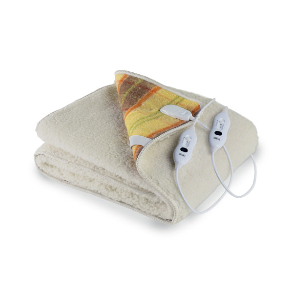 LANCALOR Scaldanotte Maxi 500gr/mq 100% Lana Lavabile Copri Materasso Elettrico