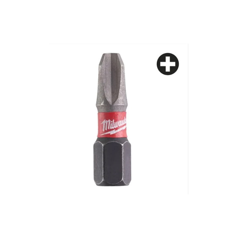 Milwaukee Bit Punta per Cacciavite Shockwave PH3 25mm | Confezione da 2 unità
