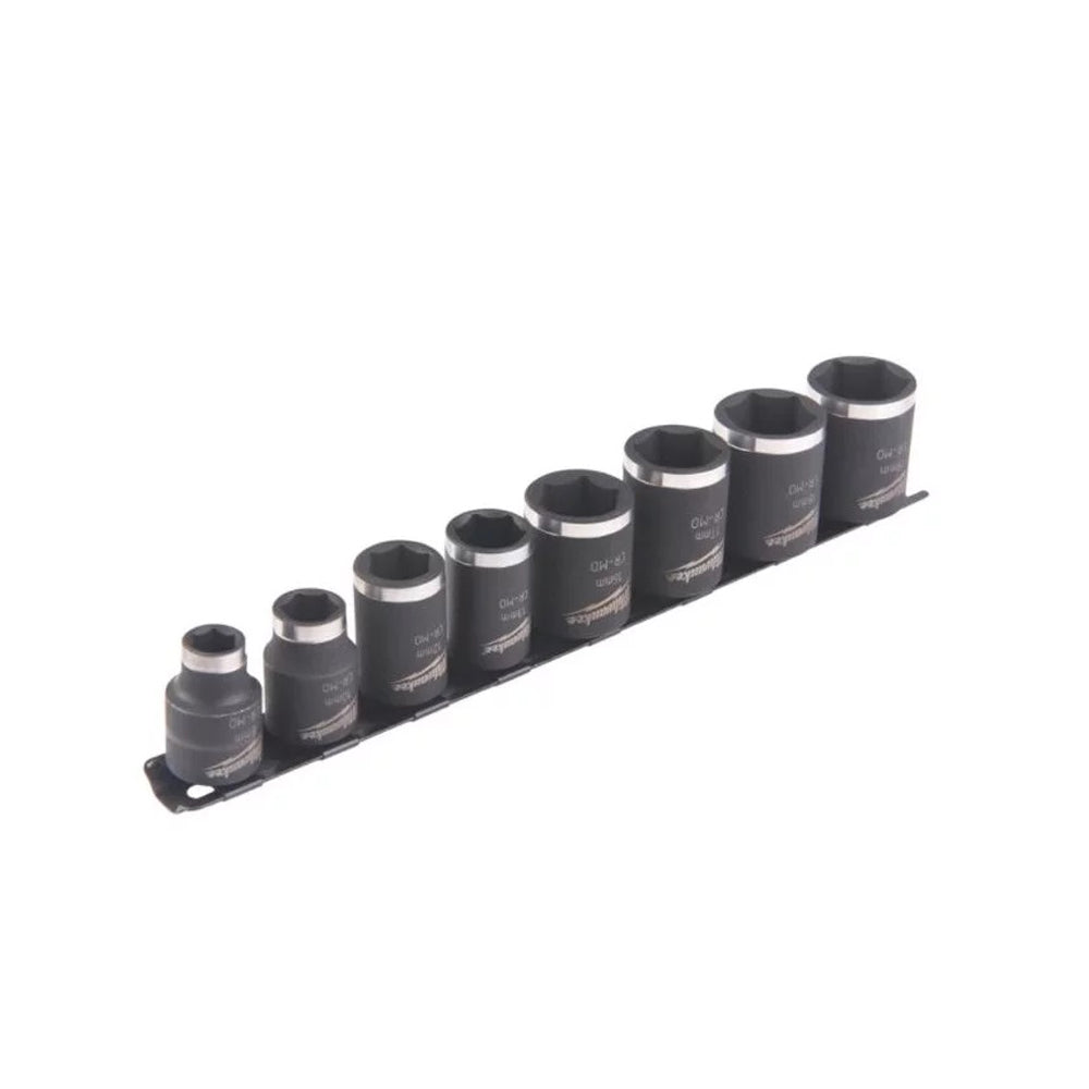 MILWAUKEE 8 Bussole a Macchina Corte de 3/8" su Guida, 8/10 / 12/13 / 16/17 / 18/19, in Acciaio Inox, Adatte ai Potenti Avvitatori ad Impulsi