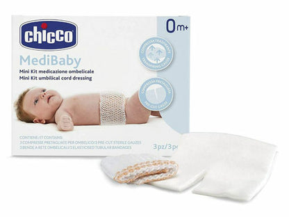 MediBaby Kit Medicazione Ombelicale: 14 Compresse Pretagliate per Ombelico e 7 Bende a Rete Ombelicali