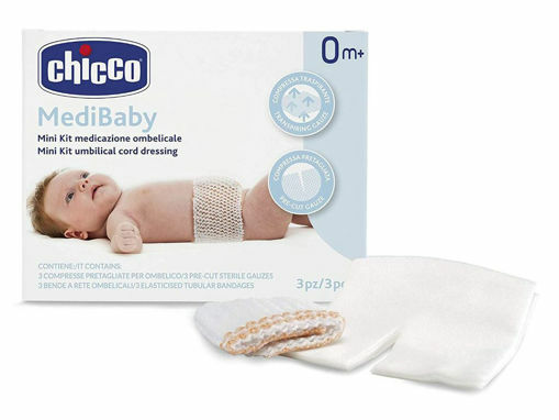 MediBaby Kit Medicazione Ombelicale: 14 Compresse Pretagliate per Ombelico e 7 Bende a Rete Ombelicali