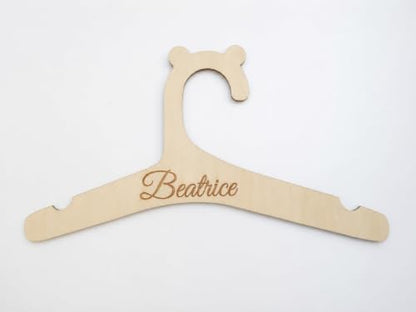 Grucce per Bambini in Legno Naturale Personalizzabili con Nome, Set da 5 Pezzi Spessore 6 mm, Forma Orsetto, Incisione Nome, Per Neonati e Bambini