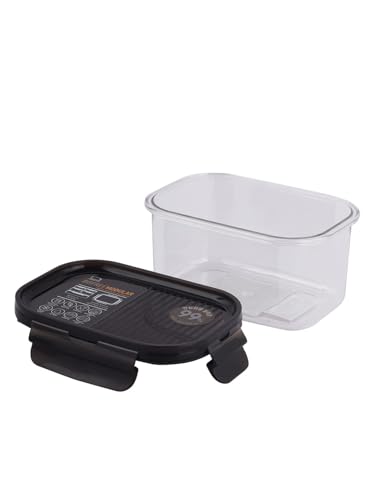 LocknLock Set 4 Contenitori Modulari, Plastica Tritan Senza BPA, Ermetici e Impilabili, per Conservazione Alimenti, con Sistema di Bloccaggio a 4 Lati, Adatti per Microonde e Congelatore