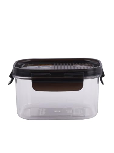 LocknLock Set 4 Contenitori Modulari, Plastica Tritan Senza BPA, Ermetici e Impilabili, per Conservazione Alimenti, con Sistema di Bloccaggio a 4 Lati, Adatti per Microonde e Congelatore