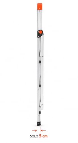 GIERRE BSA301 Scala Sgabello Mini Slimstep Light in Alluminio, 3 Gradini, Spessore 5 cm, Piedini Antiscivolo, Super Leggero: 3 kg