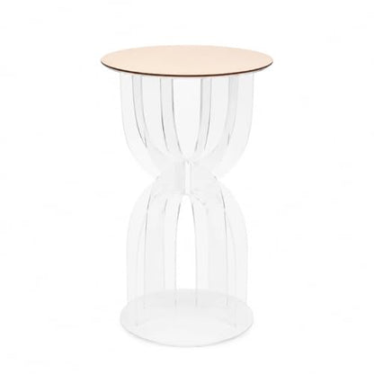 Carpe Diem Shop Tavolino in Plexiglass Trasparente alto 60 cm, Design Moderno, Struttura a Clessidra, Ideale per Matrimoni, Eventi e Showroom