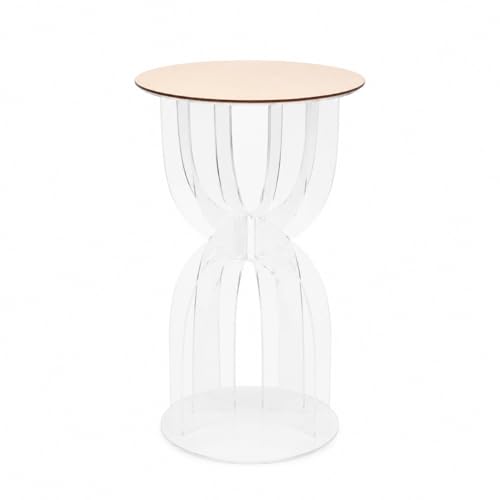 Carpe Diem Shop Tavolino in Plexiglass Trasparente alto 60 cm, Design Moderno, Struttura a Clessidra, Ideale per Matrimoni, Eventi e Showroom