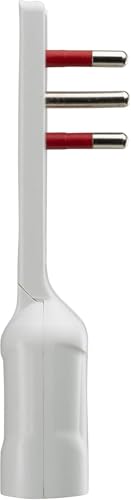ROSI 3 pezzi Spina/Presa Adattatore Angolato 90° Ultrapiatto Salvaspazio, Serie Emilia Flat 10A-16A 2P+T/PRESA