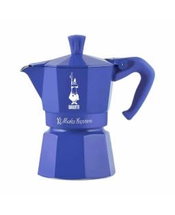 Bialetti Caffettiera Moka 1 tazza Blu, in Alluminio