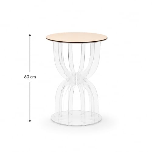 Carpe Diem Shop Tavolino in Plexiglass Trasparente alto 60 cm, Design Moderno, Struttura a Clessidra, Ideale per Matrimoni, Eventi e Showroom