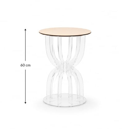 Carpe Diem Shop Tavolino in Plexiglass Trasparente alto 60 cm, Design Moderno, Struttura a Clessidra, Ideale per Matrimoni, Eventi e Showroom