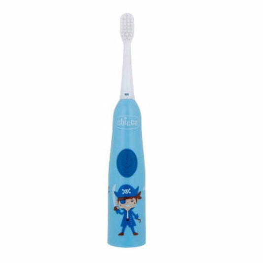 Chicco Spazzolino Elettrico Bambini, Setole Morbide, Delicato Sulle Gengive, Con Batterie Sostituibili E Testina Di Ricambio, Azzurro, 3 Mesi+