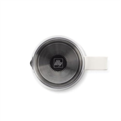 ILLY Milkfrother | Montalatte Elettrico + Indulgence Kit, Un set con 2 Bicchieri in vetro illy, due Cucchiaini in Acciaio inox di Design e un Ricettario di Ricette Caffè