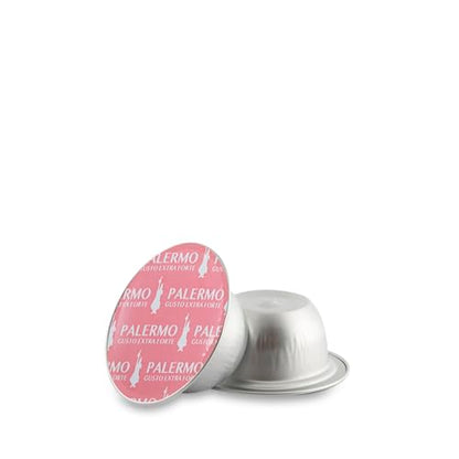Bialetti Caffè d'Italia, Box 16 Capsule, Palermo, Intensità 12, Compatibili con Macchine Bialetti sistema chiuso, 100% Alluminio