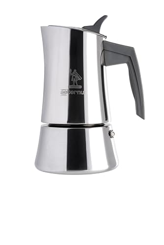 Aeternum, La Divina Re Inox, Caffettiera 6 Tazze, Adatta all'Induzione, Acciaio Inox, Argento