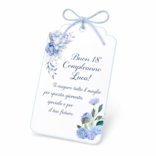 50 Etichette Cartoncino per Bomboniera, 50 Pezzi Tag Talloncino con Stampa Personalizzata, Bigliettini Cartellini Forma Personalizzabile