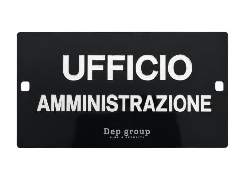 Cartello Ufficio in Plexiglass Lucido con Testo in Rilievo. Montaggio a Parete, Orientamento Orizzontale, Lettere in Rilievo, Design Moderno, Testo Personalizzabile, 20 x 10 cm