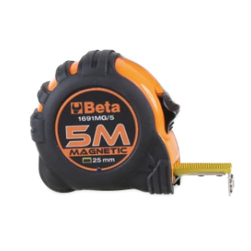 Beta Flessometro 1691MG/5 Con Magnete Fisso 5mt x25mm Resistente Metro a Nastro