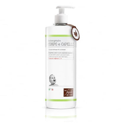 Fiocchi di Riso Detergente Corpo e Capelli Talco, 750ml, Formula Delicata, per Neonati, Rispetta Cute e Cuoio Capelluto Sensibili