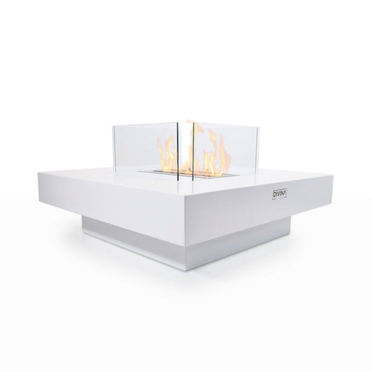 Divina Fire Camino a bioetanolo da Terra per Interno Esterno Panarea Bianco 70x70x35