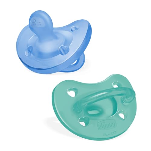 PhysioForma Ciuccio in Silicone 6 - 16 Mesi, Set di Gommotti Morbidi e Delicati, Supportano la Respirazione Fisiologica e Favoriscono il Corretto Sviluppo della Bocca, Azzurro