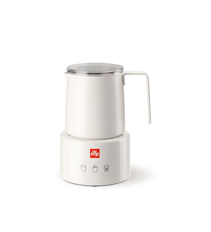 ILLY Milkfrother | Montalatte Elettrico + Indulgence Kit, Un set con 2 Bicchieri in vetro illy, due Cucchiaini in Acciaio inox di Design e un Ricettario di Ricette Caffè