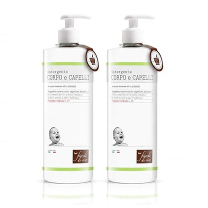 Fiocchi di Riso Detergente Corpo e Capelli Talco, 750ml, Formula Delicata, per Neonati, Rispetta Cute e Cuoio Capelluto Sensibili