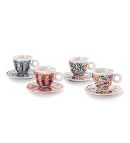 Illy Art Collection Sol Calero | 25367 Un Set da 4 Tazze da Cappuccino, Numerate e Firmate dall'artista
