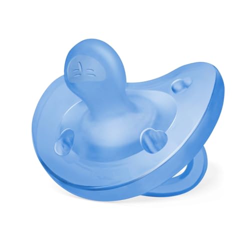 PhysioForma Ciuccio in Silicone 6 - 16 Mesi, Set di Gommotti Morbidi e Delicati, Supportano la Respirazione Fisiologica e Favoriscono il Corretto Sviluppo della Bocca, Azzurro