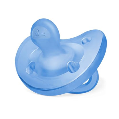 PhysioForma Ciuccio in Silicone 6 - 16 Mesi, Set di Gommotti Morbidi e Delicati, Supportano la Respirazione Fisiologica e Favoriscono il Corretto Sviluppo della Bocca, Azzurro