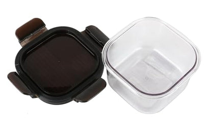 LocknLock Set 4 Contenitori Modulari, Plastica Tritan Senza BPA, Ermetici e Impilabili, per Conservazione Alimenti, con Sistema di Bloccaggio a 4 Lati, Adatti per Microonde e Congelatore