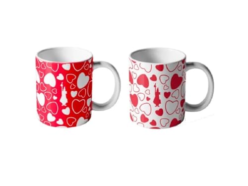 Bialetti Set 2 Mug Cuore Edizione Limitata | Due Tazze da Latte o Cappuccino 330ml