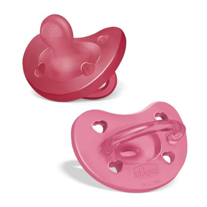 PhysioForma Ciuccio in Silicone 16 - 36 Mesi, Set di Gommotti Morbidi e Delicati, Supportano la Respirazione Fisiologica e Favoriscono il Corretto Sviluppo della Bocca, Rosa