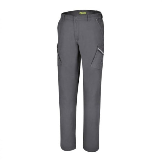 BETA 7850G Pantaloni da Lavoro Cargo in 100% Cotone Vita Elasticizzata, 240 Grammi (S)