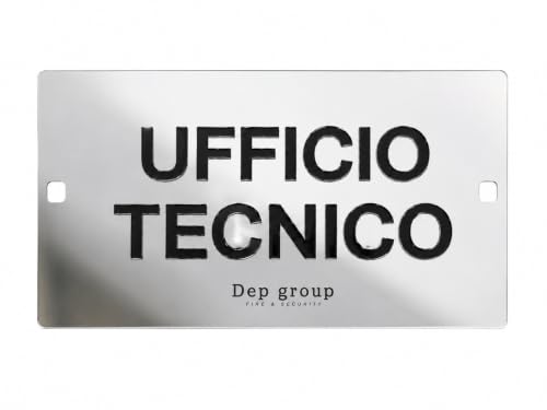 Cartello Ufficio in Plexiglass Lucido con Testo in Rilievo. Montaggio a Parete, Orientamento Orizzontale, Lettere in Rilievo, Design Moderno, Testo Personalizzabile, 20 x 10 cm