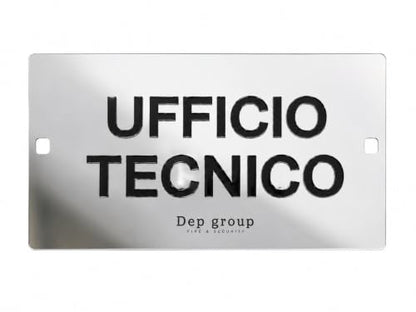 Cartello Ufficio in Plexiglass Lucido con Testo in Rilievo. Montaggio a Parete, Orientamento Orizzontale, Lettere in Rilievo, Design Moderno, Testo Personalizzabile, 20 x 10 cm