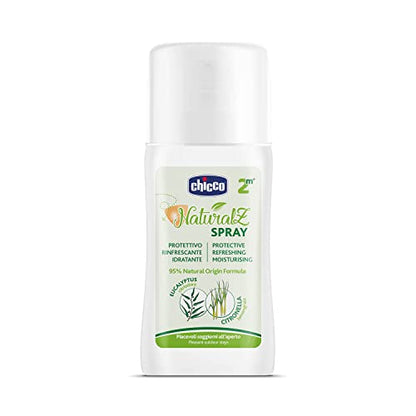 CHICCO NaturalZ Protective Spray, 100 ml, Natural Protection during the Summer Season, With Lemongrass and Eucalyptus, Day and Night Protection