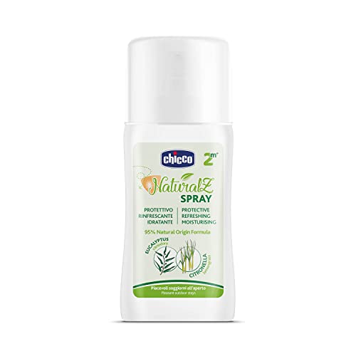 CHICCO NaturalZ Protective Spray, 100 ml, Natural Protection during the Summer Season, With Lemongrass and Eucalyptus, Day and Night Protection